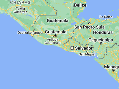 Map showing location of Pasaco (13.97722, -90.20639)