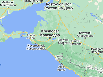 Map showing location of Pashkovskiy (45.0244, 39.10679)