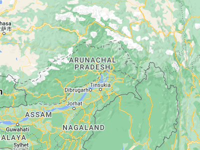Map showing location of Pāsighāt (28.06631, 95.32678)