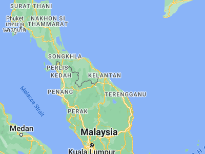 Map showing location of Pasir Mas (6.04934, 102.13987)