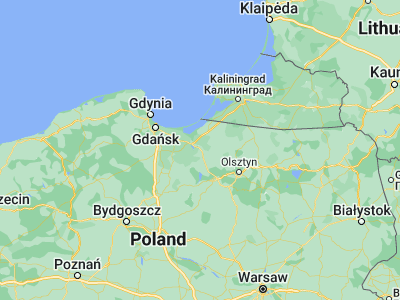 Map showing location of Pasłęk (54.0616, 19.65932)