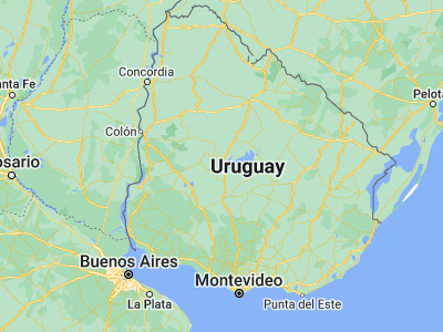 Map showing location of Paso de los Toros (-32.81667, -56.51667)