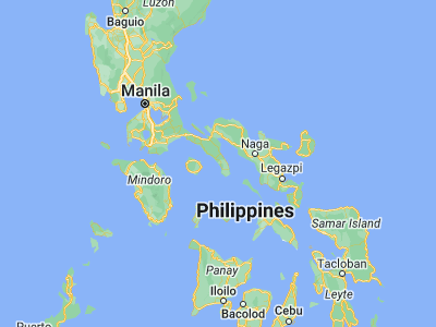 Map showing location of Patabog (13.4432, 122.4557)