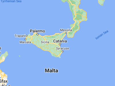 Map showing location of Paternò (37.57095, 14.90268)