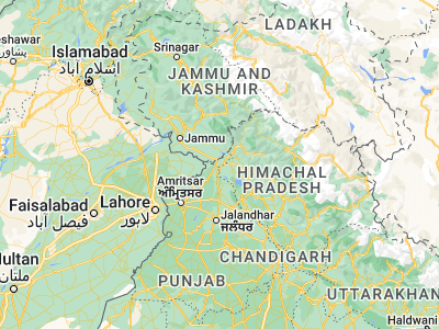 Map showing location of Pathankot (32.27306, 75.65256)