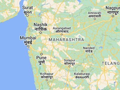 Map showing location of Pāthardi (19.16667, 75.18333)