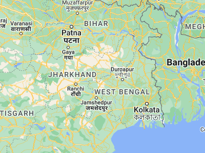 Map showing location of Pāthardih (23.66667, 86.43333)