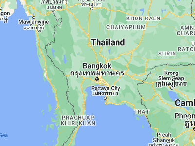 Map showing location of Pathum Thani (14.01346, 100.53049)