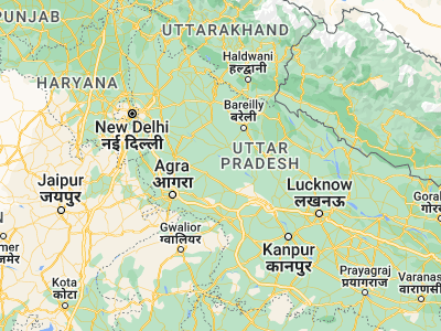 Map showing location of Patiāli (27.69036, 78.99797)