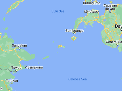 Map showing location of Patikul (6.08917, 121.10528)