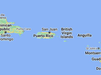 Map showing location of Patillas (18.00635, -66.01572)