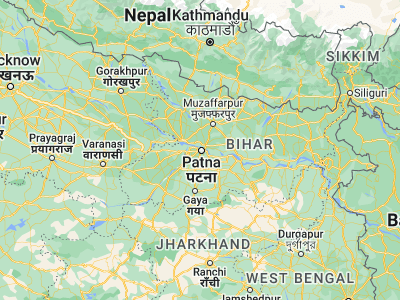 Map showing location of Patna (25.60222, 85.11936)
