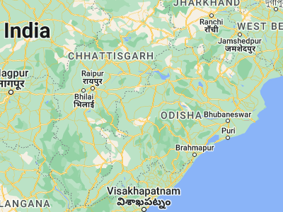 Map showing location of Patnāgarh (20.71667, 83.15)