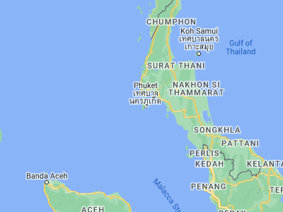 Map showing location of Patong Beach (7.89607, 98.29661)