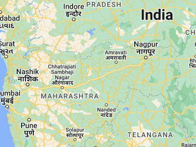 Map showing location of Pātūr (20.45, 76.93333)