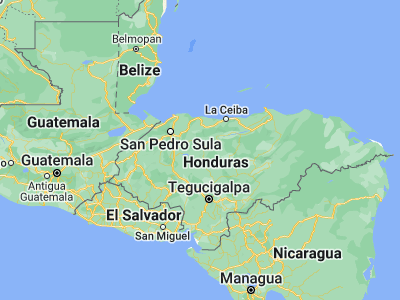 Map showing location of Paujiles (15.1, -87.35)