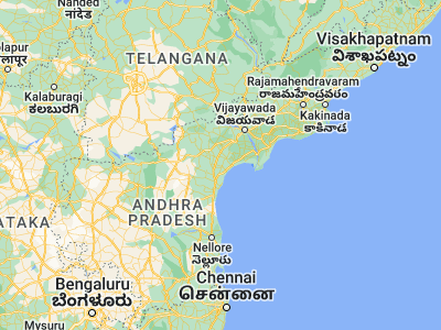 Map showing location of Pavuluru (15.85292, 80.16468)