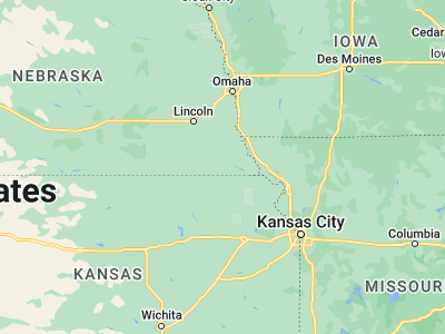 Map showing location of Pawnee City (40.10833, -96.15445)