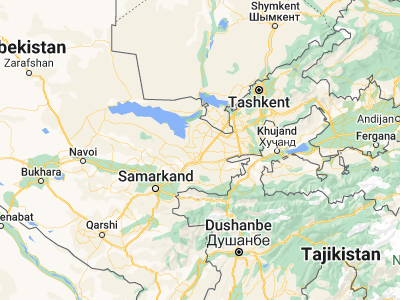 Map showing location of Paxtakor (40.31528, 67.95444)