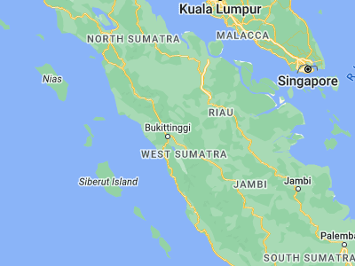 Map showing location of Payakumbuh (-0.22019, 100.63078)