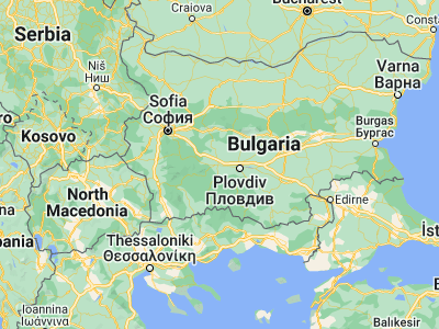 Map showing location of Pazardzhik (42.2, 24.33333)