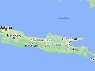 Map showing location of Pecangaan (-6.6978, 110.7107)
