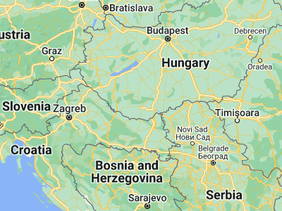 Map showing location of Pécs (46.08333, 18.23333)