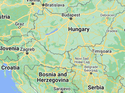 Map showing location of Pécsvárad (46.16033, 18.42321)