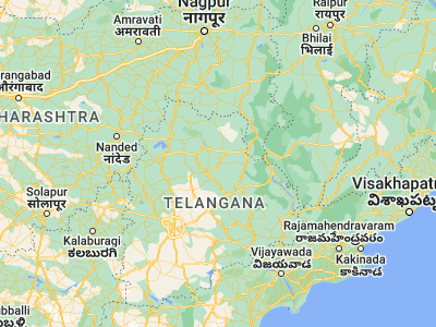 Map showing location of Peddapalli (18.61667, 79.36667)
