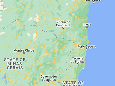 Map showing location of Pedra Azul (-16.00528, -41.29722)
