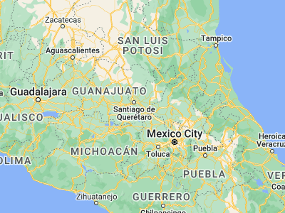 Map showing location of Pedro Escobedo (20.5, -100.13333)