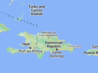 Map showing location of Pedro García (19.59202, -70.65256)