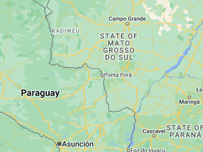 Map showing location of Pedro Juan Caballero (-22.54722, -55.73333)