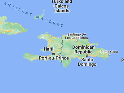 Map showing location of Pedro Santana (19.10515, -71.69498)