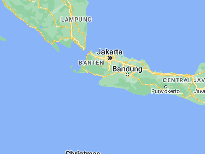 Map showing location of Pelabuhanratu (-6.9875, 106.55139)