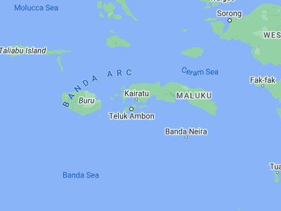 Map showing location of Pelau (-3.51804, 128.47156)
