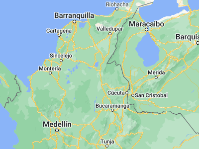 Map showing location of Pelaya (8.68819, -73.66452)