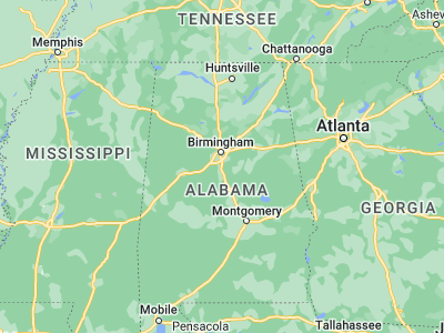 Map showing location of Pelham (33.28567, -86.80999)