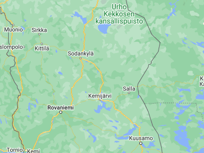 Map showing location of Pelkosenniemi (67.11083, 27.51056)