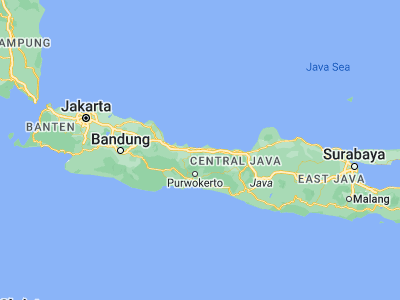 Map showing location of Pemalang (-6.9, 109.36667)