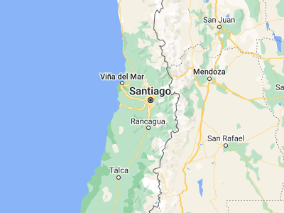 Map showing location of Peñaflor (-33.61667, -70.91667)