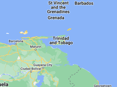 Map showing location of Peñal (10.16667, -61.46667)