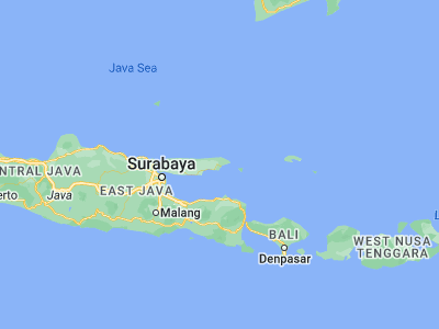 Map showing location of Penatu (-7.0378, 113.8989)