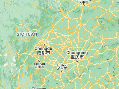 Map showing location of Penglai (30.58217, 105.25141)