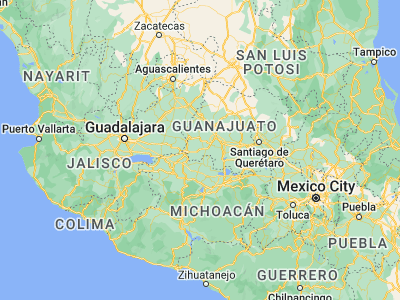 Map showing location of Pénjamo (20.43222, -101.7213)