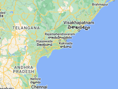 Map showing location of Penugonda (16.66667, 81.73333)