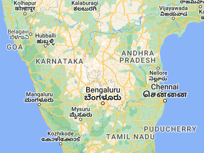 Map showing location of Penukonda (14.08333, 77.58333)