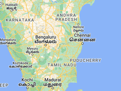 Map showing location of Peranāmpattu (12.93333, 78.71667)