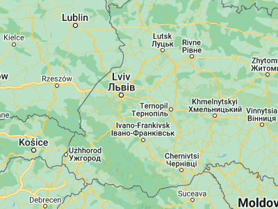 Map showing location of Peremyshlyany (49.66523, 24.55846)
