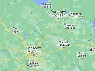 Map showing location of Pereslavl’-Zalesskiy (56.73934, 38.85626)